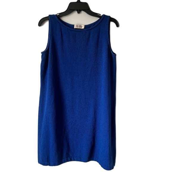 St.John Knitted Sleeveless Sheath Bodycon Mini Dress Wool A-Line Navy Vintage 10 - Picture 9 of 10